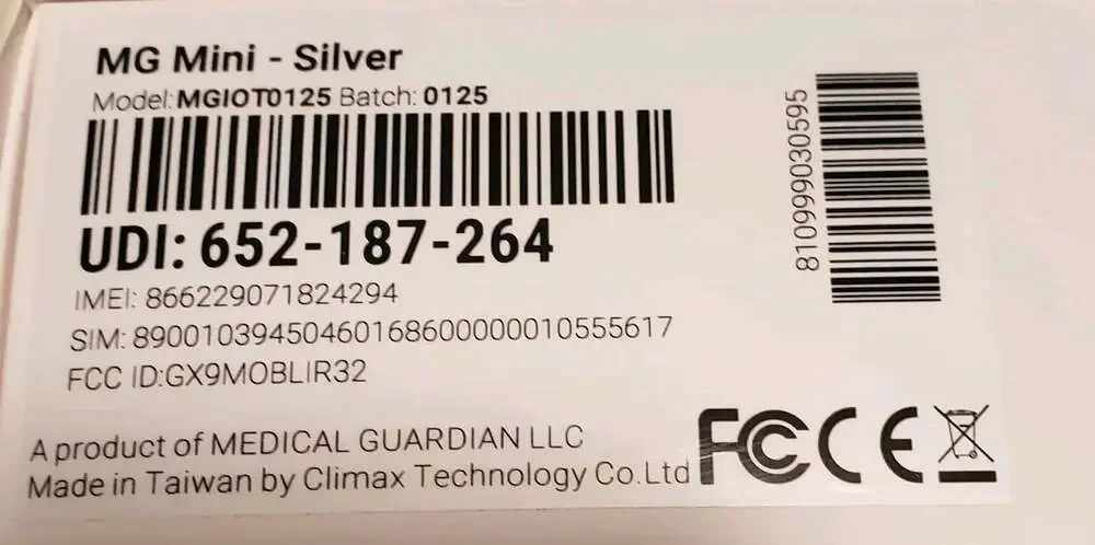 Wearable Medical Alert Meddcope Mini Device GPS Fall Detection Silver